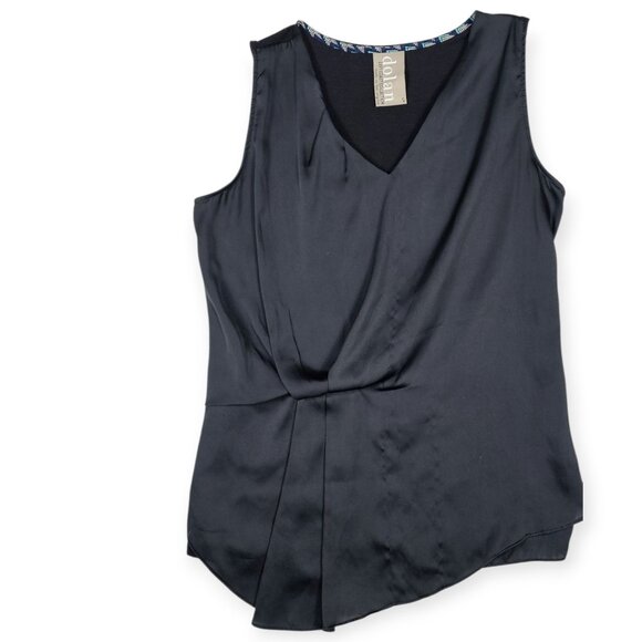 Dolan Left Coast Collection Sleeveless Top - Women's Small - Black Satin Mix - Picture 1 of 9